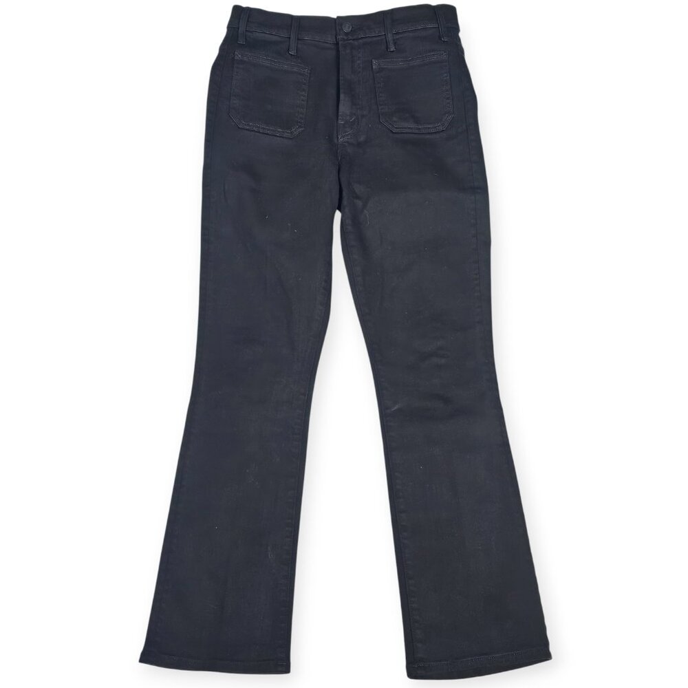 MOTHER The Patch Pocket Insider Flood Jeans Black Size 28